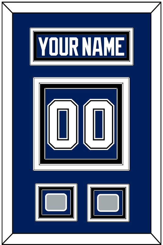 Tampa Bay Nameplate & Number (Back) With 2020 & 2021 Stanley Cup Champions Patches - Home Blue - Premier Tier 3