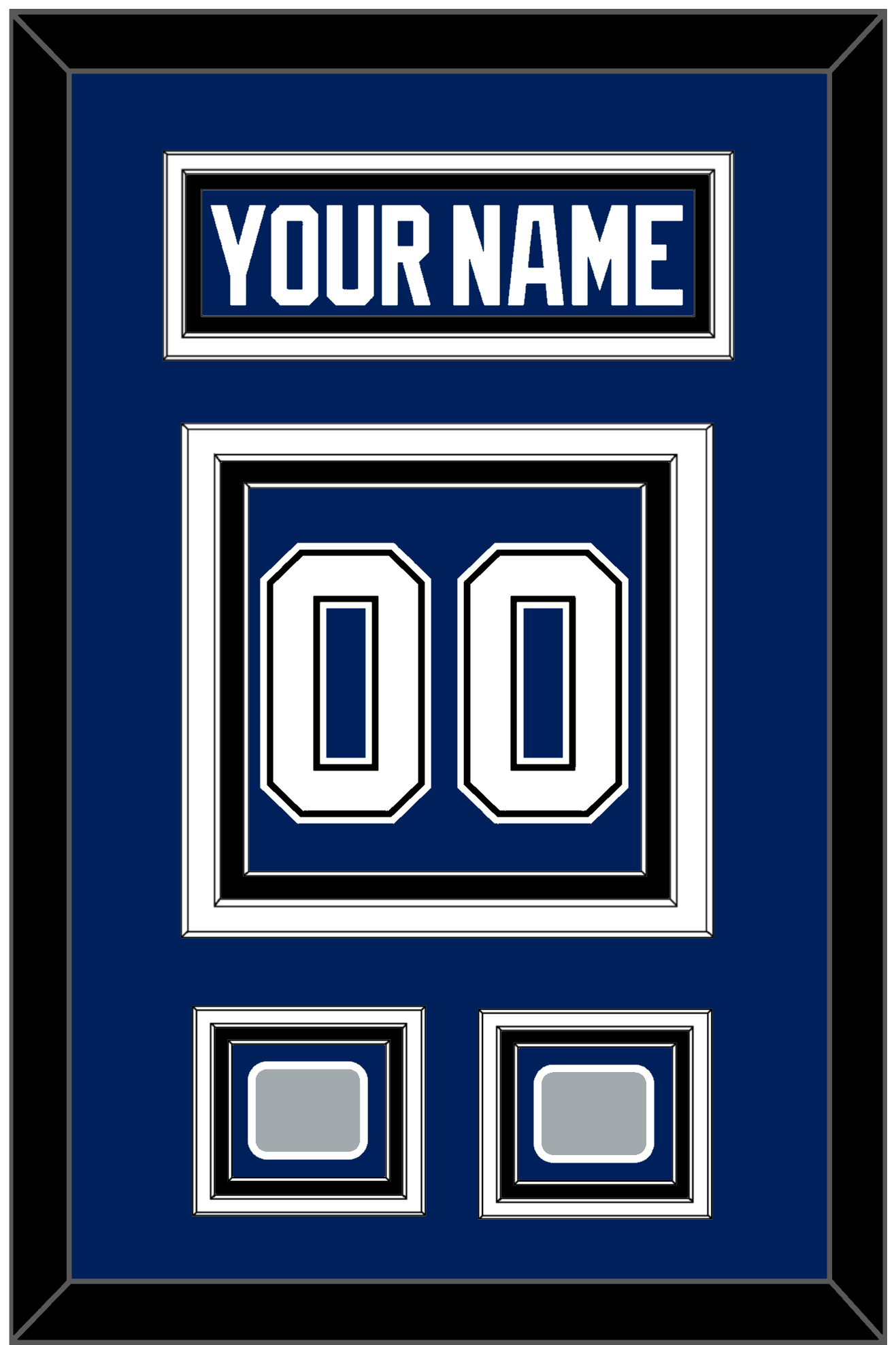 Tampa Bay Nameplate & Number (Back) With 2020 & 2021 Stanley Cup Finals Patches - Home Blue - Premier Tier 3