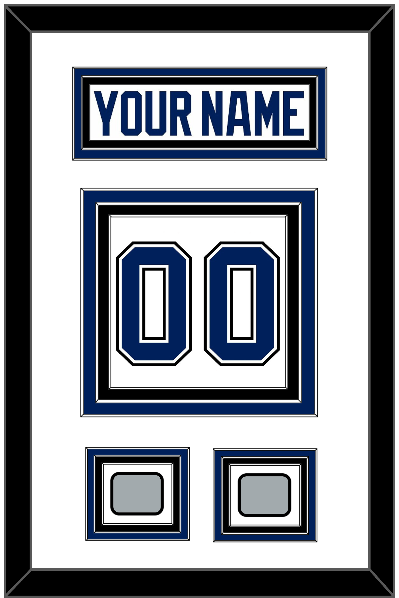 Tampa Bay Nameplate & Number (Back) With 2 Stanley Cup Champions Patches - Road White - Premier Tier 1