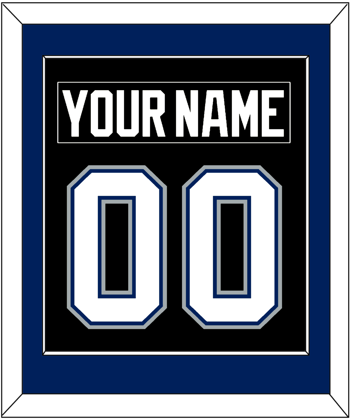 Tampa Bay Nameplate & Number (Back) Combined - Road Black (2001-2007) - Essential Tier 2