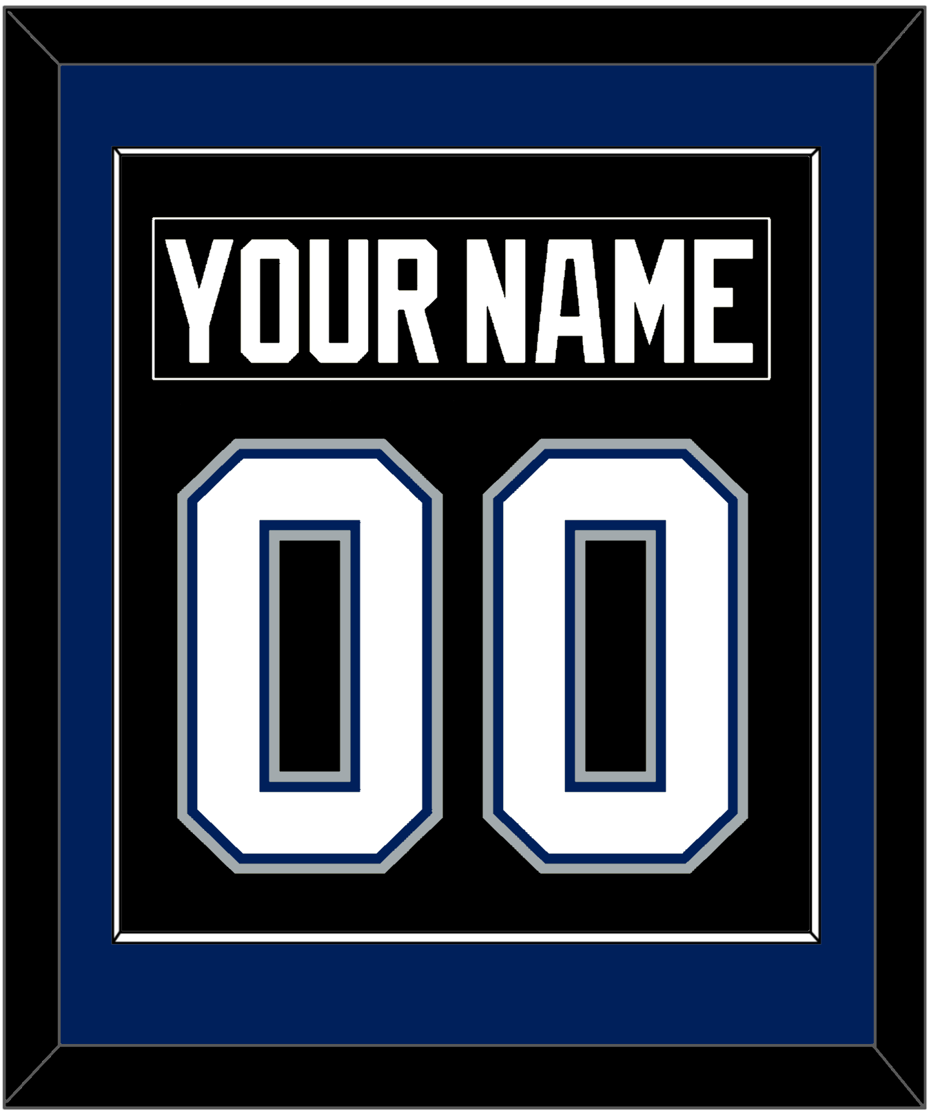Tampa Bay Nameplate & Number (Back) Combined - Road Black (2001-2007) - Essential Tier 2
