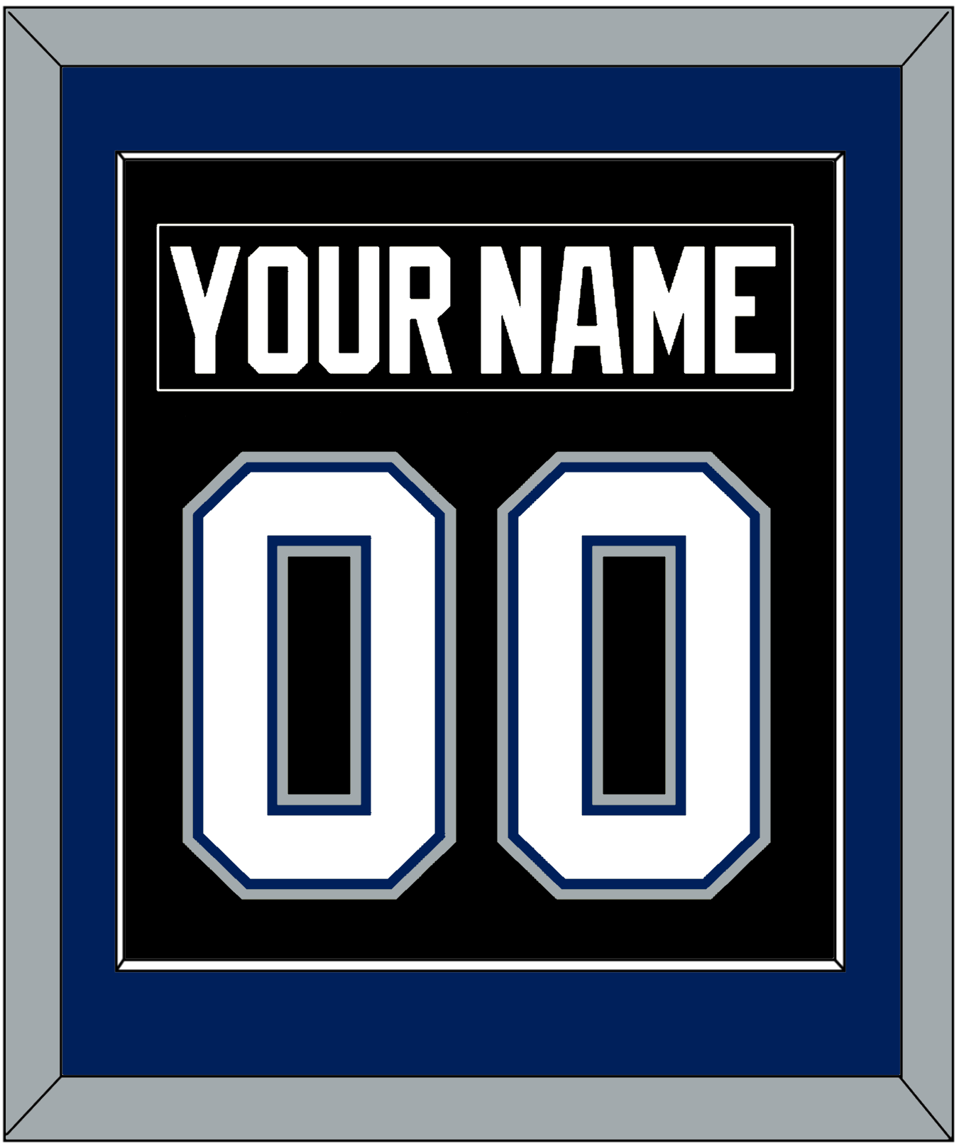 Tampa Bay Nameplate & Number (Back) Combined - Road Black (2001-2007) - Essential Tier 2