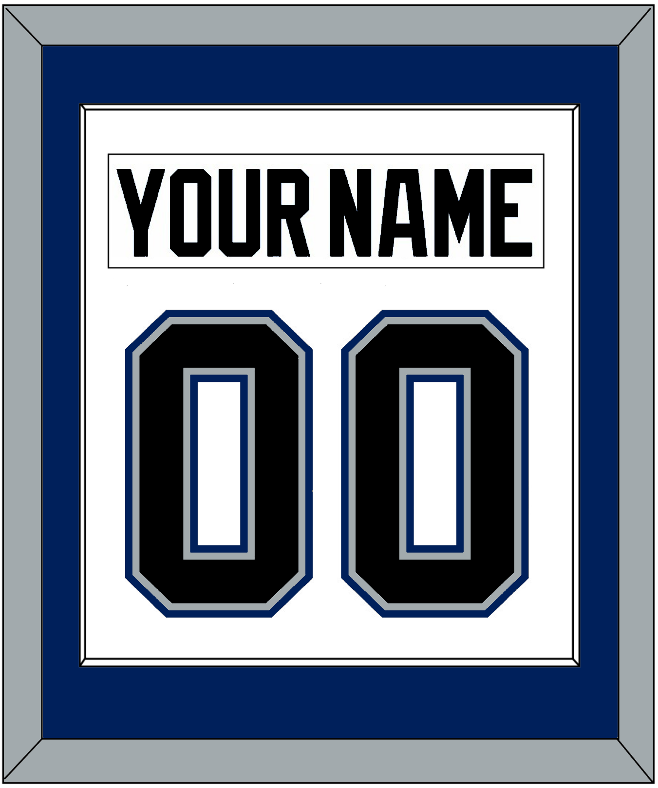 Tampa Bay Nameplate & Number (Back) Combined - Home White (2001-2007) - Essential Tier 1