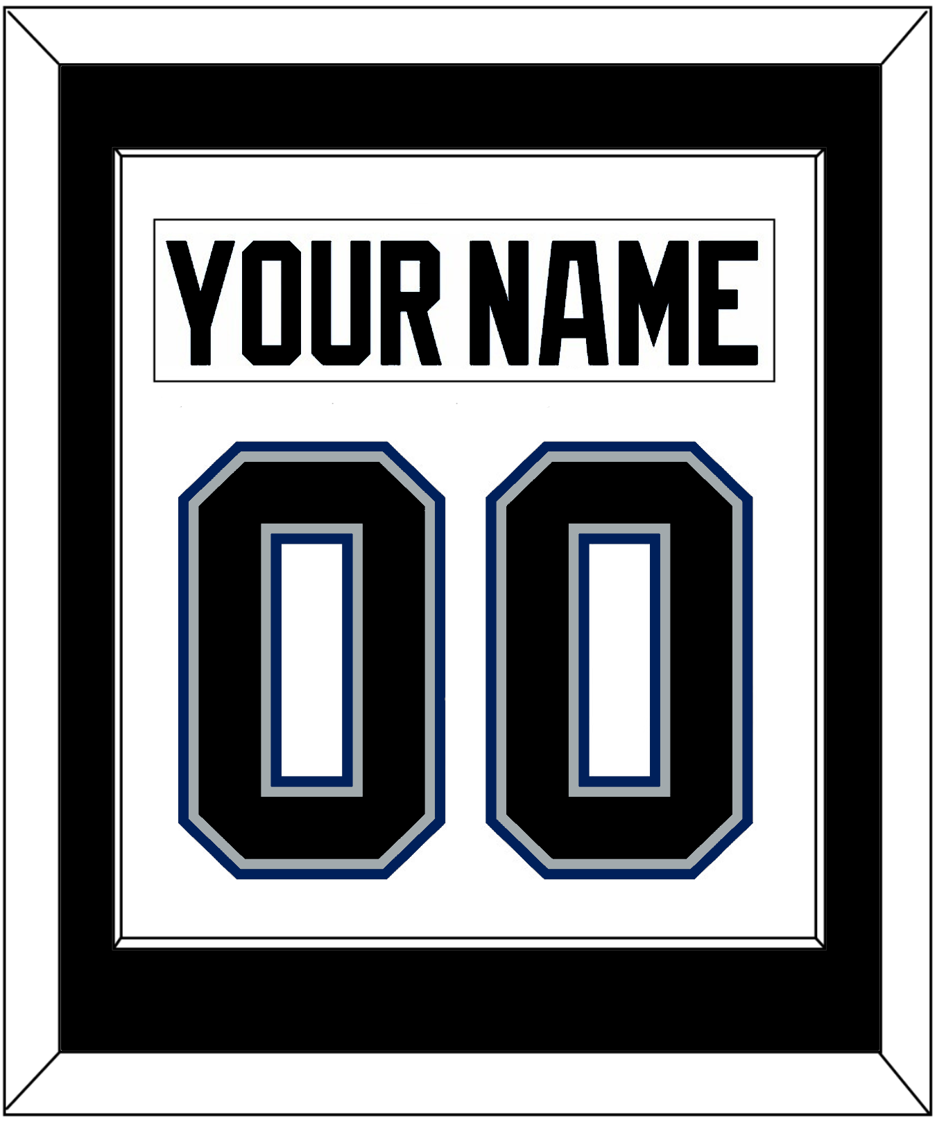 Tampa Bay Nameplate & Number (Back) Combined - Home White (2001-2007) - Essential Tier 2