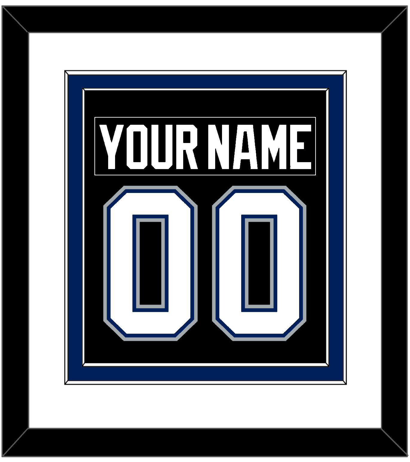 Tampa Bay Nameplate & Number (Back) Combined - Road Black (2001-2007) - Signature Tier 1