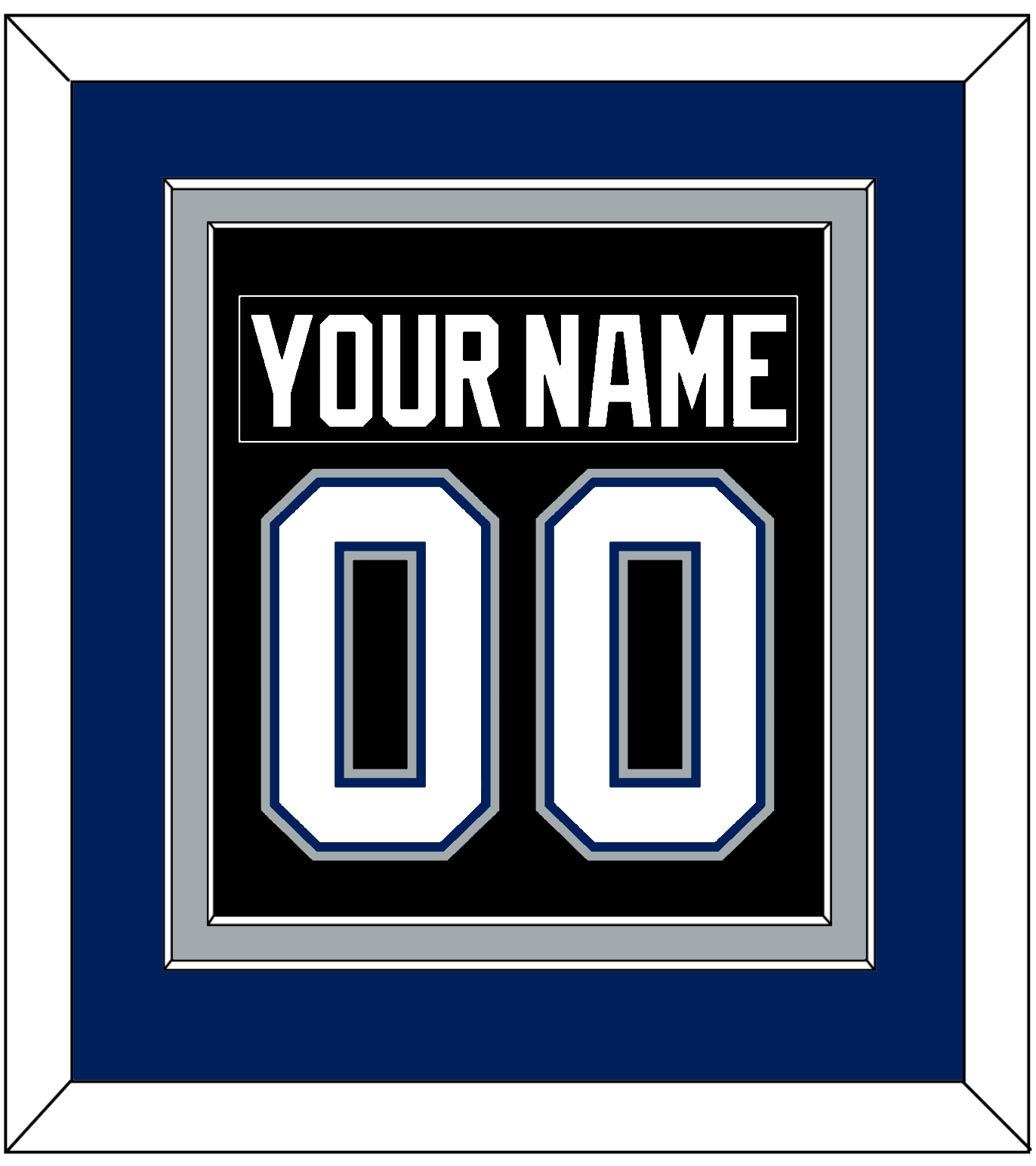 Tampa Bay Nameplate & Number (Back) Combined - Road Black (2001-2007) - Signature Tier 2
