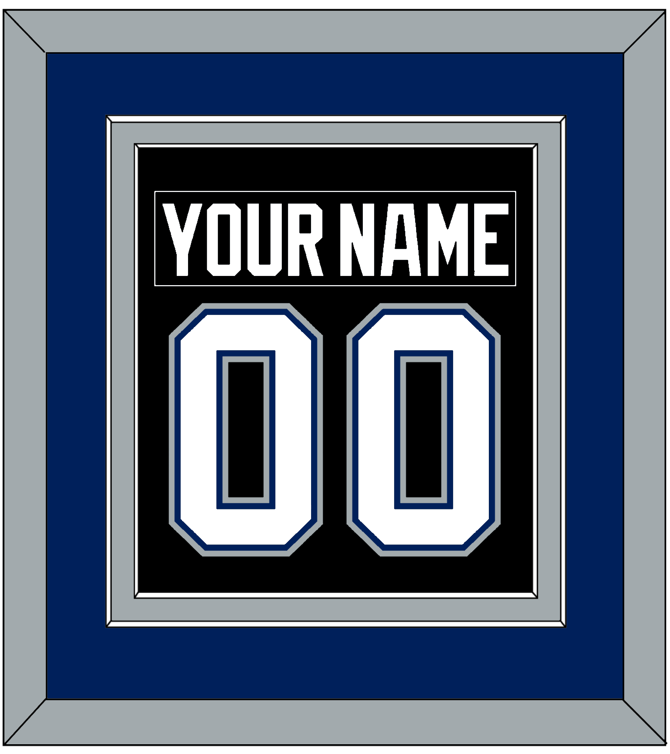 Tampa Bay Nameplate & Number (Back) Combined - Road Black (2001-2007) - Signature Tier 2