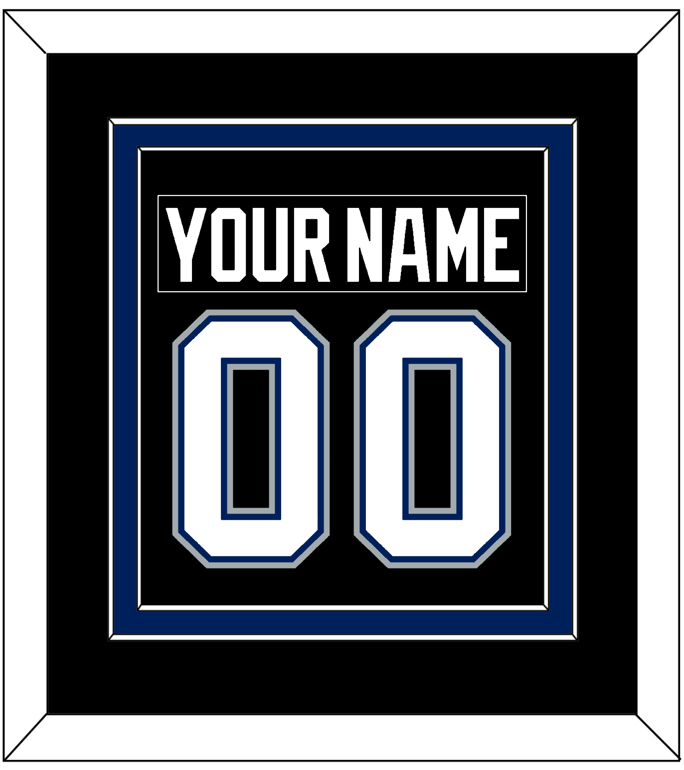 Tampa Bay Nameplate & Number (Back) Combined - Road Black (2001-2007) - Signature Tier 3