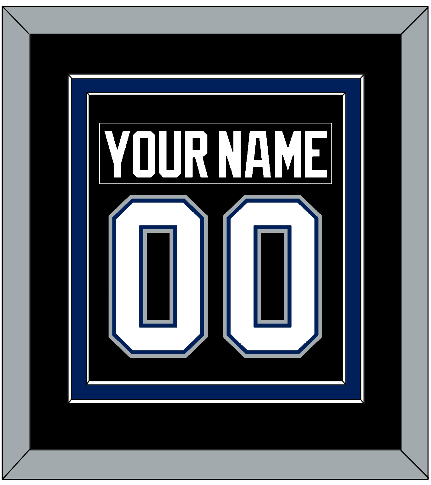 Tampa Bay Nameplate & Number (Back) Combined - Road Black (2001-2007) - Signature Tier 3