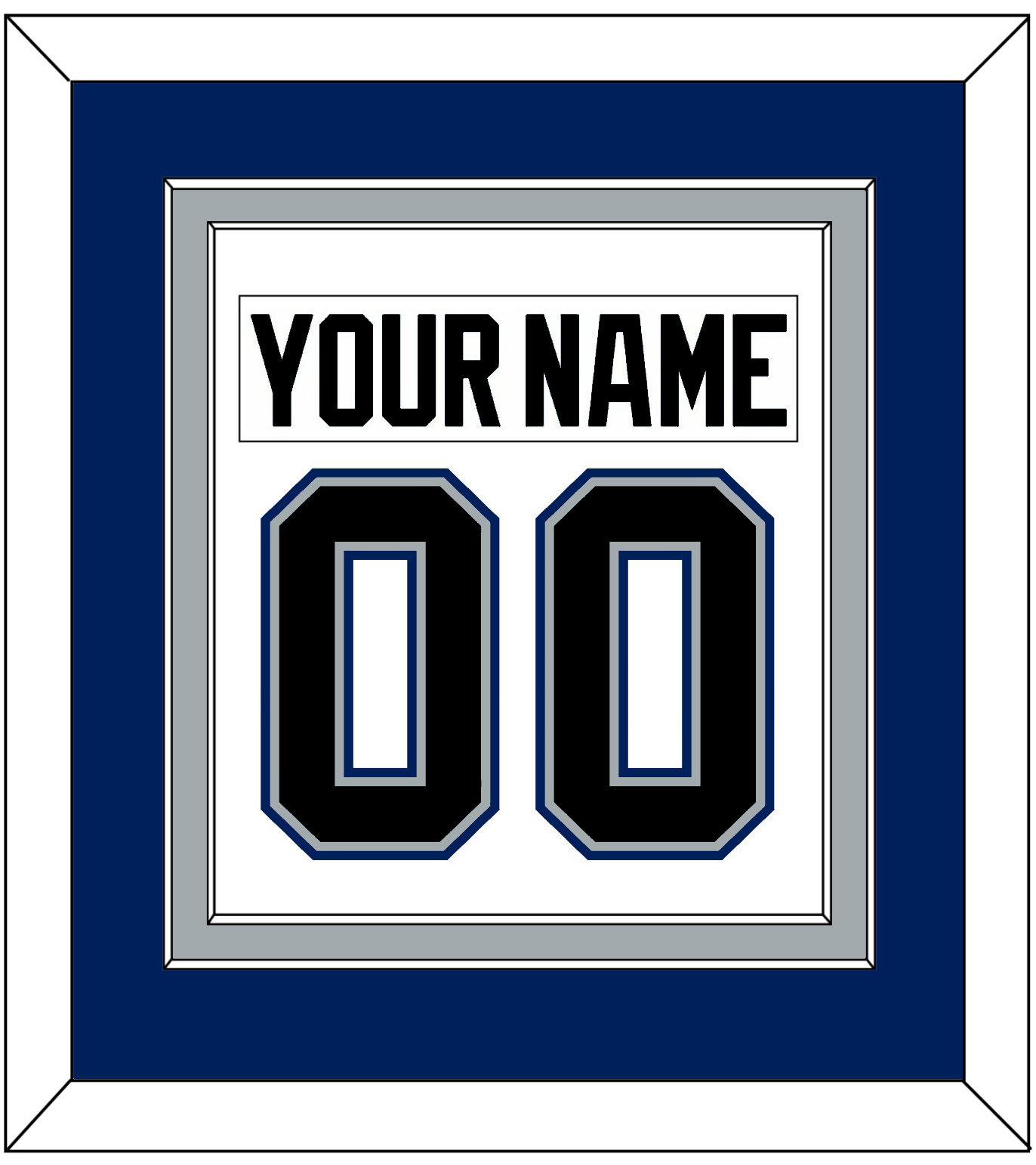 Tampa Bay Nameplate & Number (Back) Combined - Home White (2001-2007) - Signature Tier 2