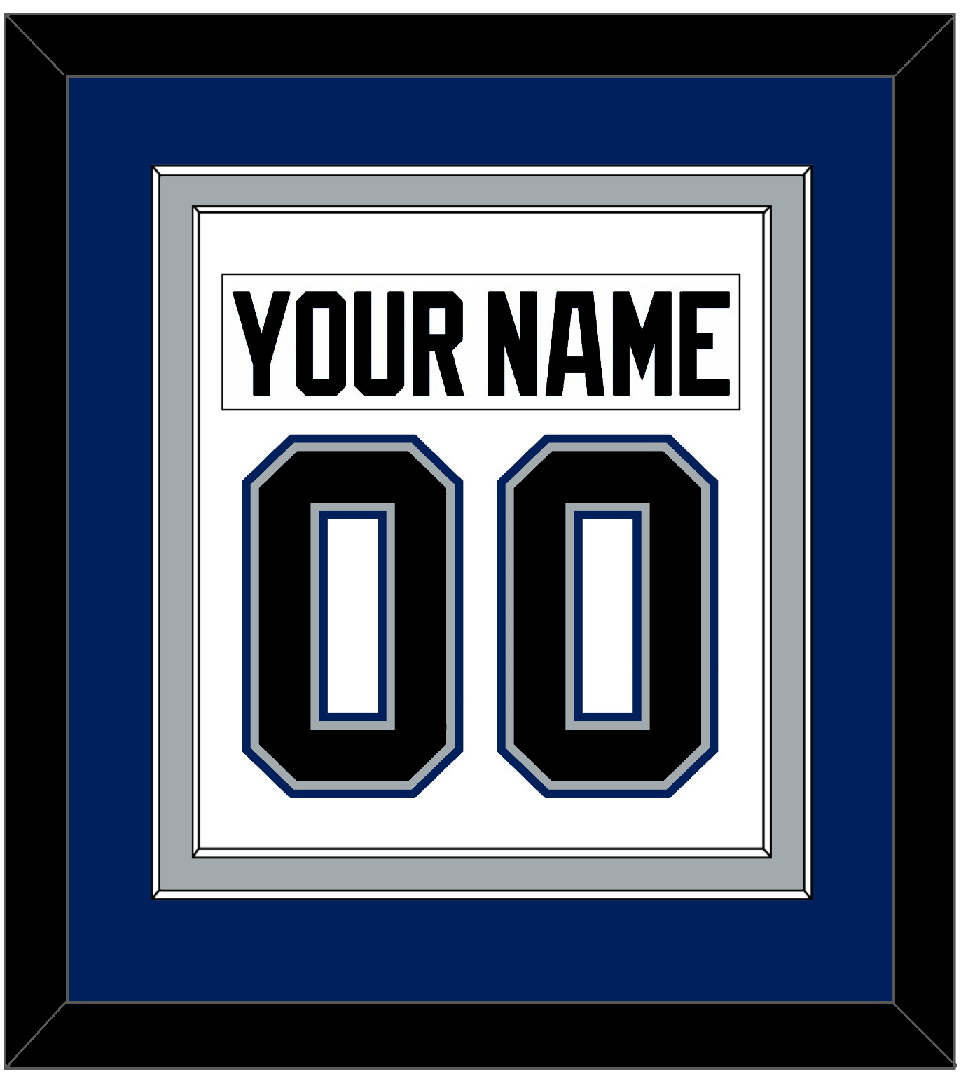 Tampa Bay Nameplate & Number (Back) Combined - Home White (2001-2007) - Signature Tier 2
