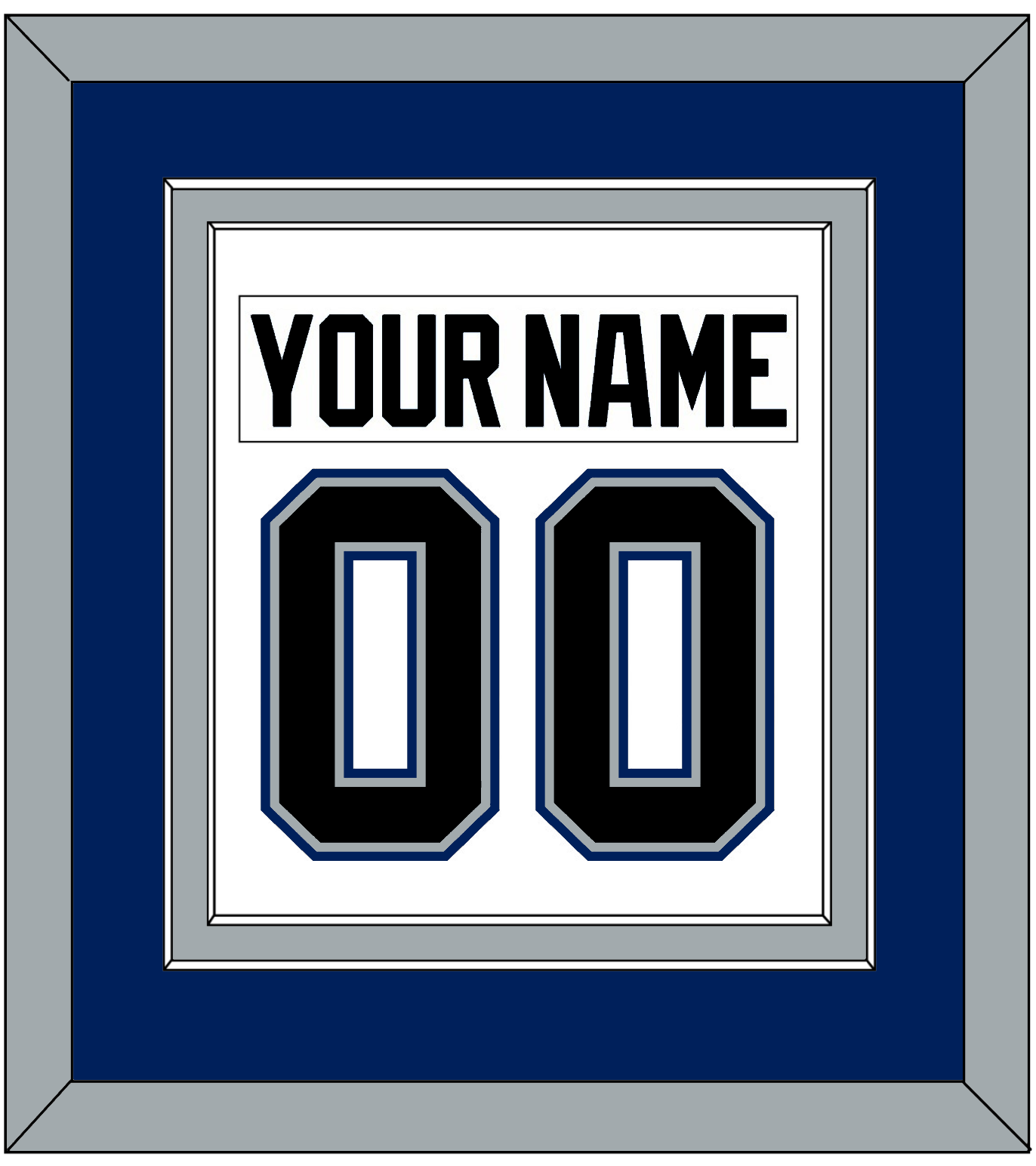 Tampa Bay Nameplate & Number (Back) Combined - Home White (2001-2007) - Signature Tier 2