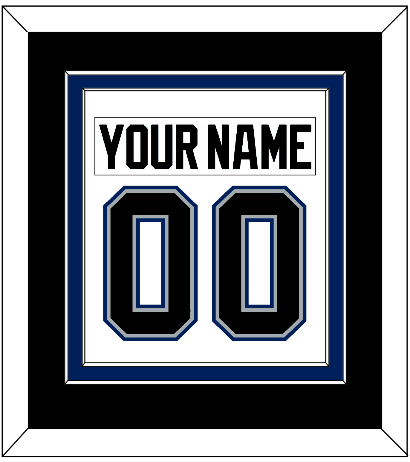 Tampa Bay Nameplate & Number (Back) Combined - Home White (2001-2007) - Signature Tier 3