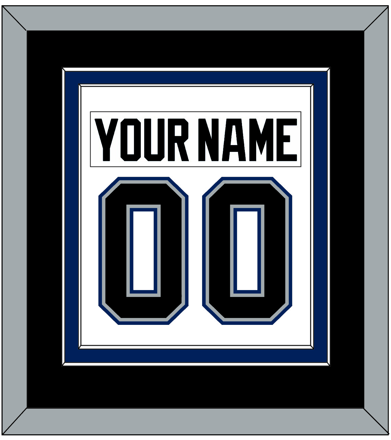 Tampa Bay Nameplate & Number (Back) Combined - Home White (2001-2007) - Signature Tier 3