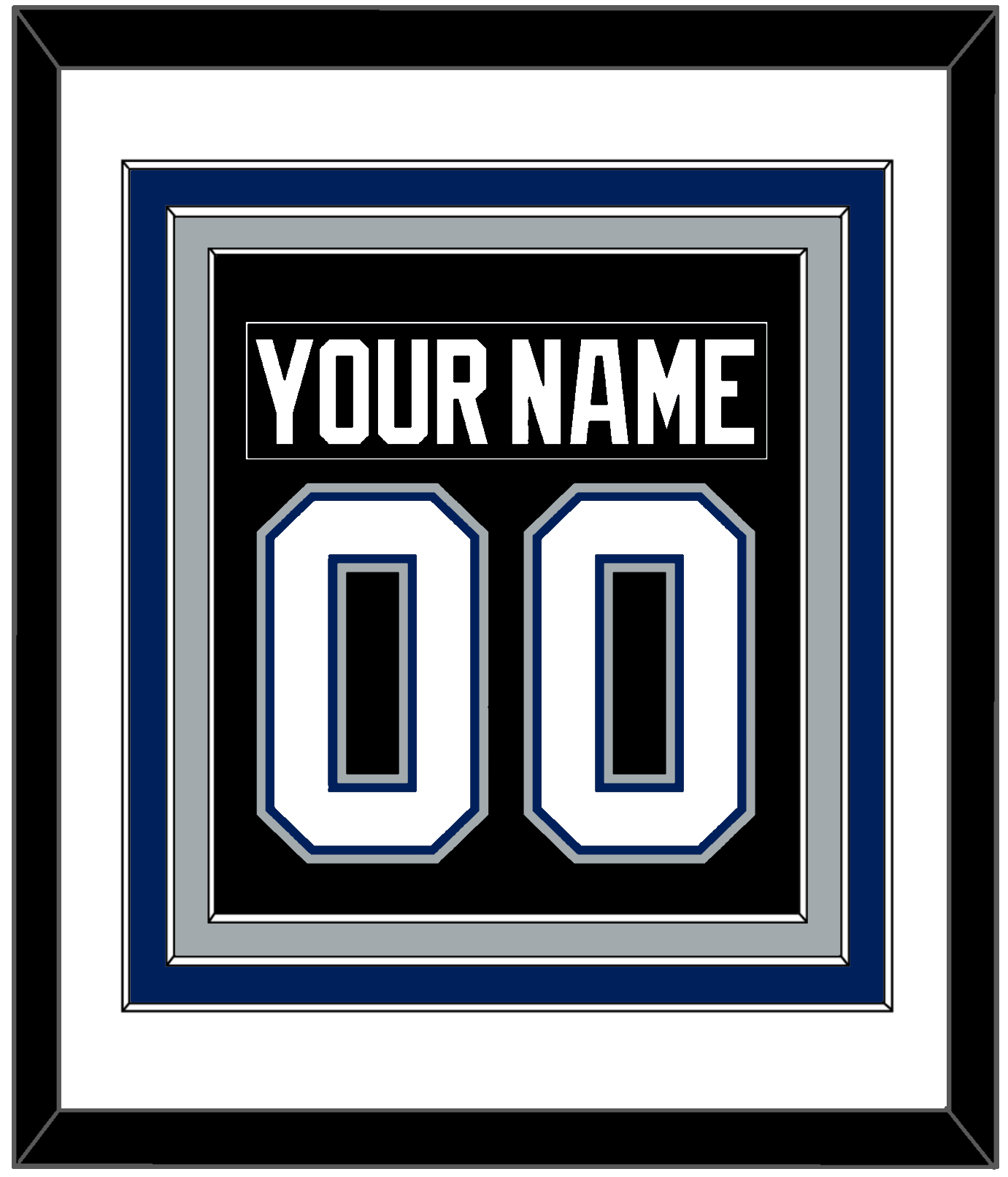 Tampa Bay Nameplate & Number (Back) Combined - Road Black (2001-2007) - Premier Tier 1