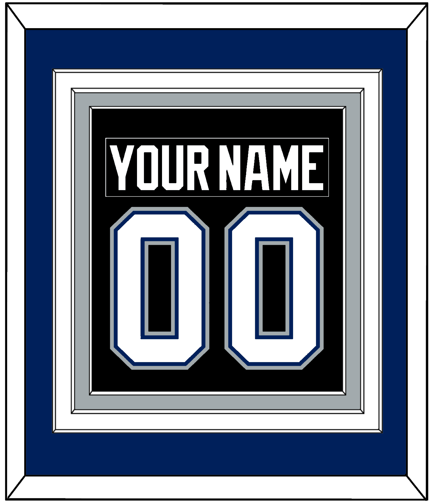 Tampa Bay Nameplate & Number (Back) Combined - Road Black (2001-2007) - Premier Tier 2
