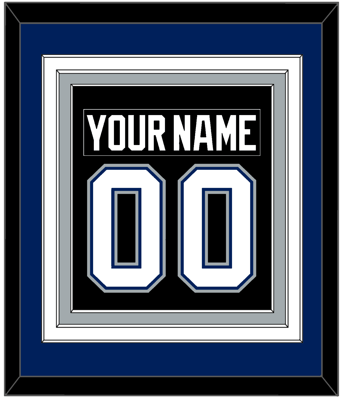 Tampa Bay Nameplate & Number (Back) Combined - Road Black (2001-2007) - Premier Tier 2