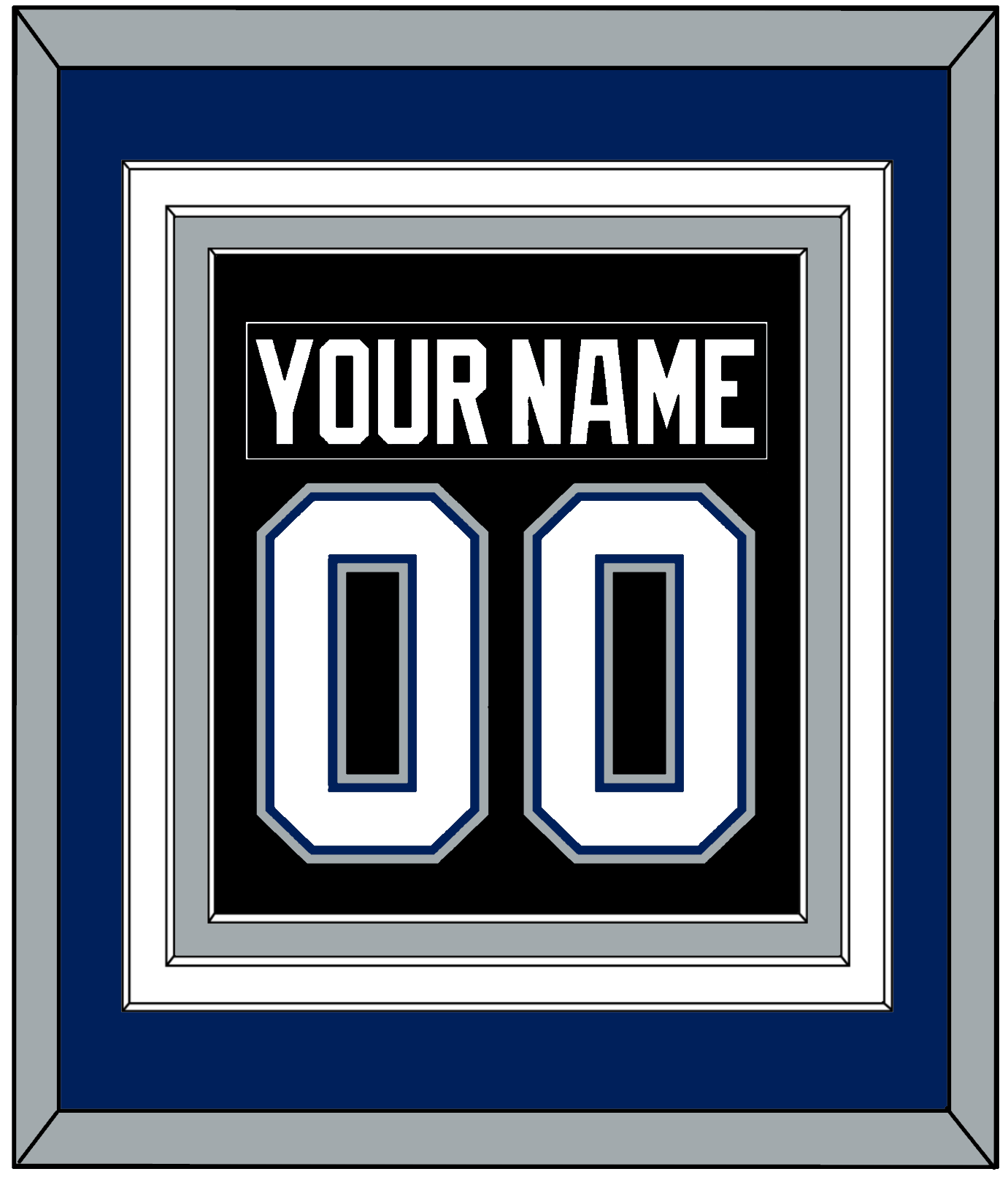 Tampa Bay Nameplate & Number (Back) Combined - Road Black (2001-2007) - Premier Tier 2
