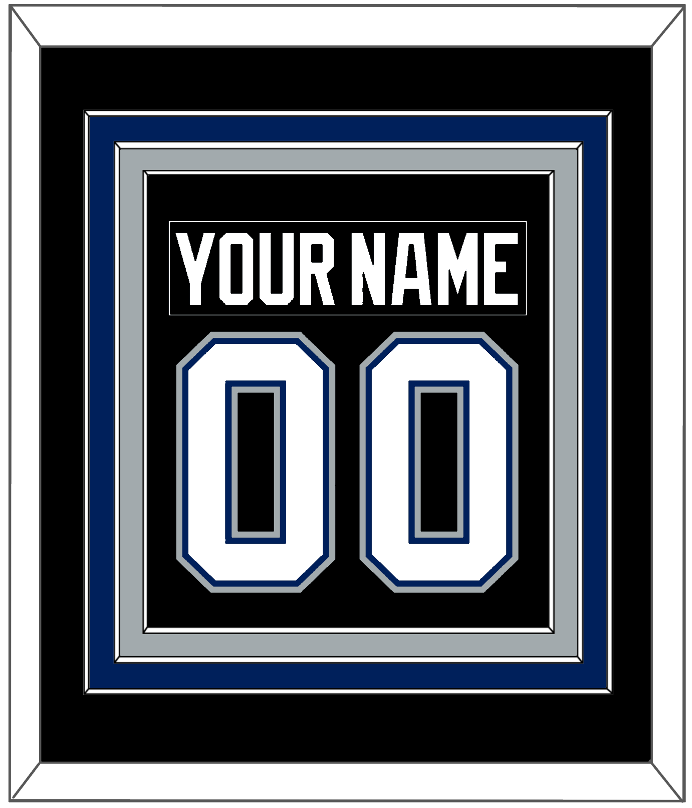 Tampa Bay Nameplate & Number (Back) Combined - Road Black (2001-2007) - Premier Tier 3