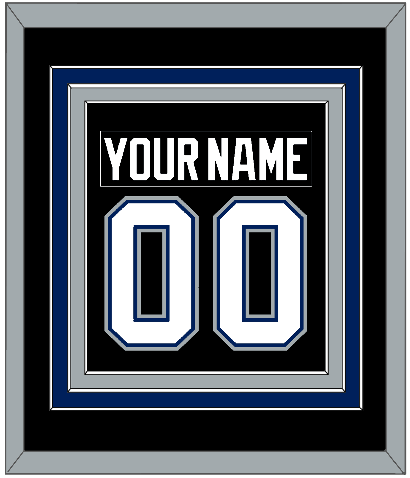 Tampa Bay Nameplate & Number (Back) Combined - Road Black (2001-2007) - Premier Tier 3