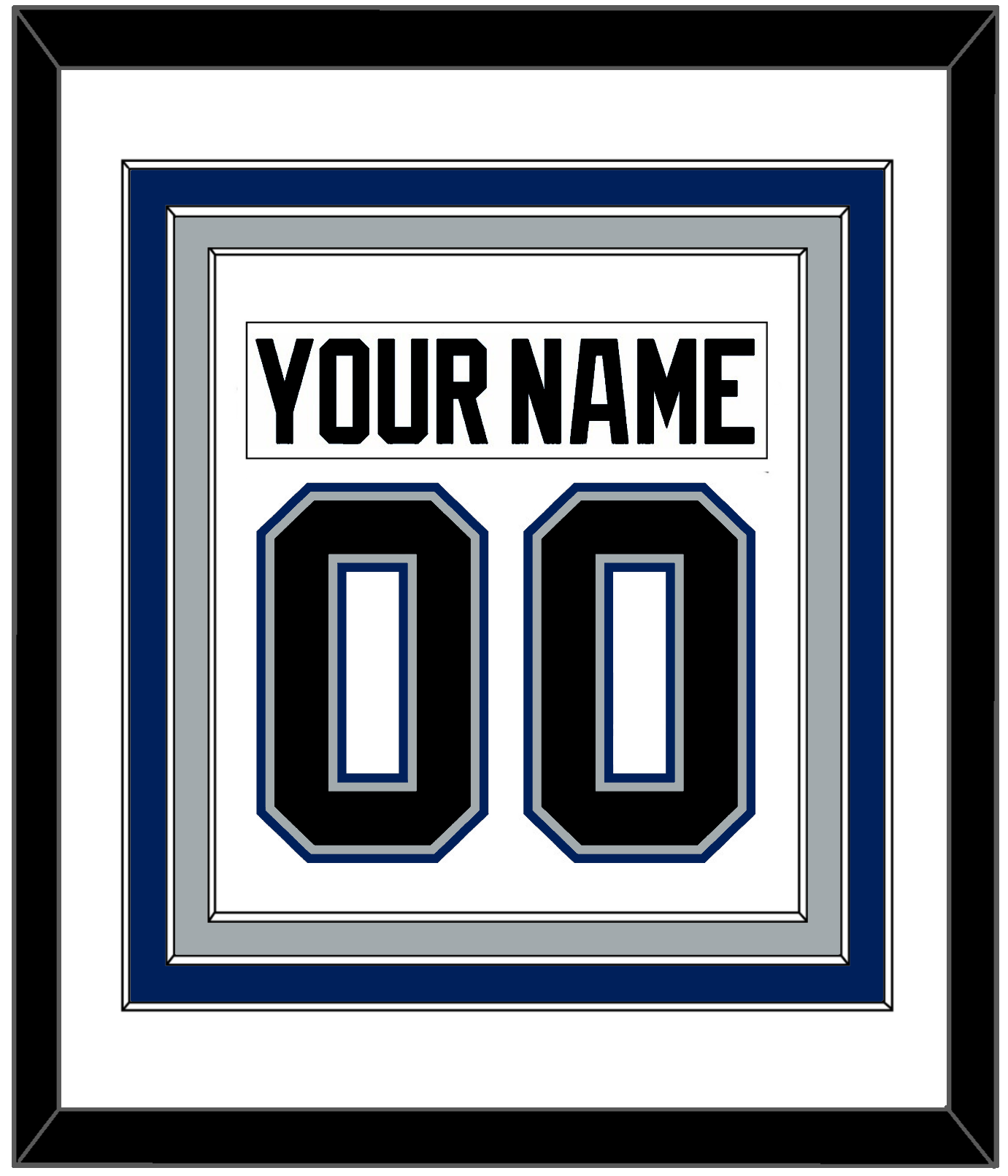 Tampa Bay Nameplate & Number (Back) Combined - Home White (2001-2007) - Premier Tier 1