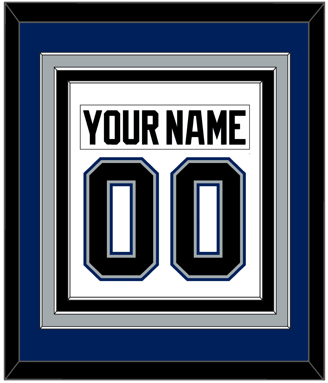 Tampa Bay Nameplate & Number (Back) Combined - Home White (2001-2007) - Premier Tier 2