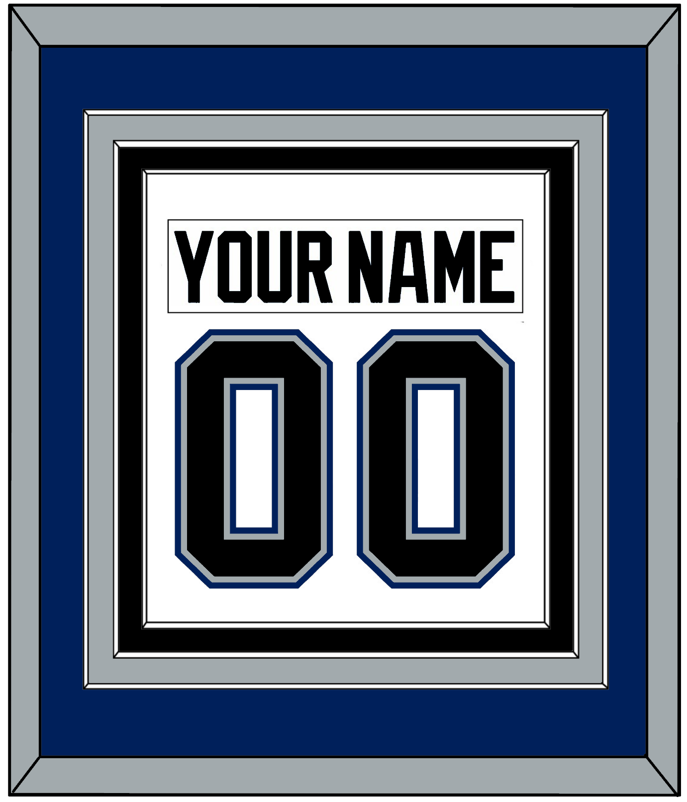 Tampa Bay Nameplate & Number (Back) Combined - Home White (2001-2007) - Premier Tier 2