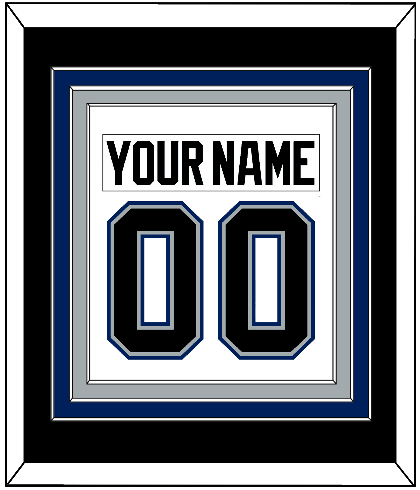 Tampa Bay Nameplate & Number (Back) Combined - Home White (2001-2007) - Premier Tier 3