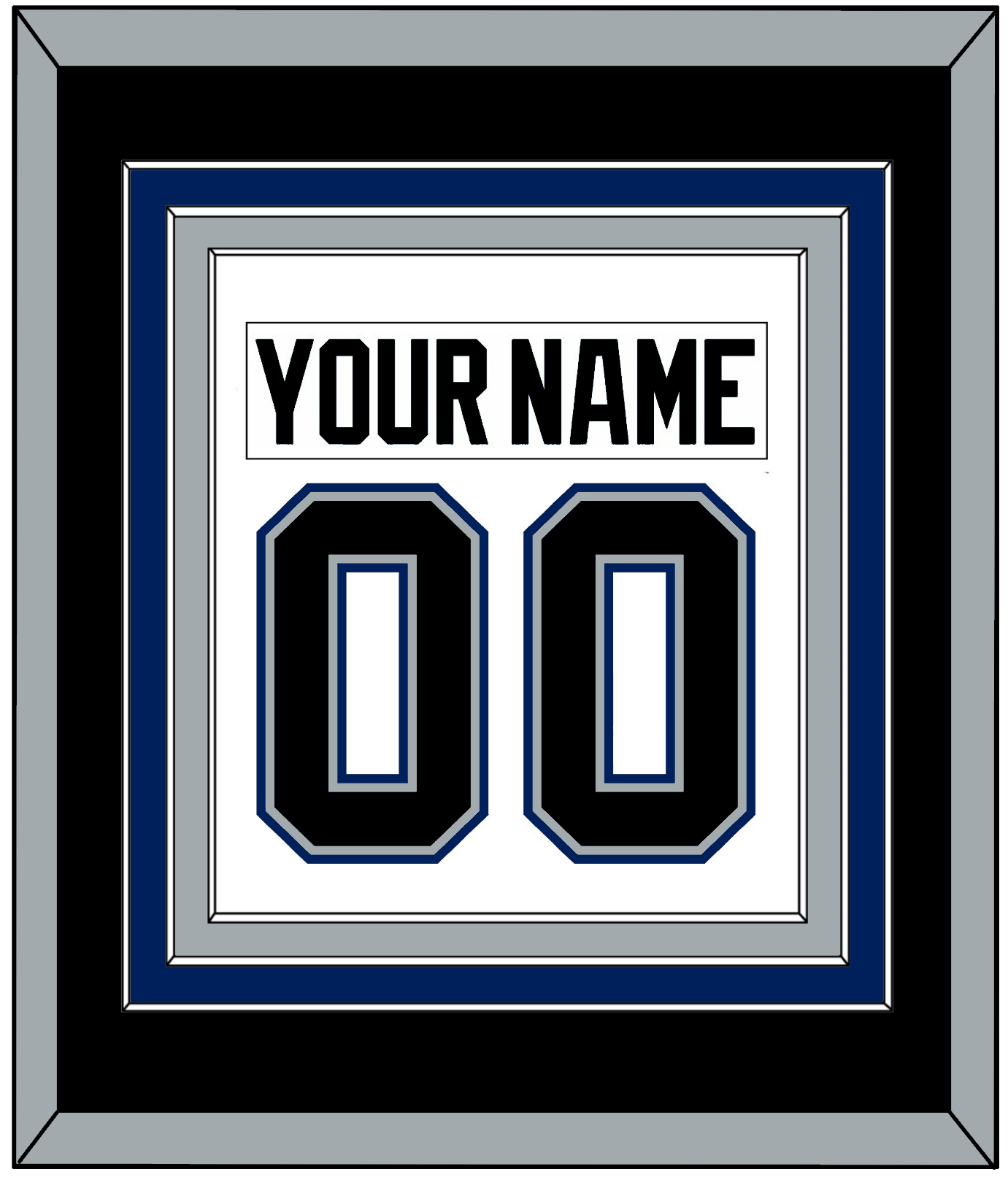 Tampa Bay Nameplate & Number (Back) Combined - Home White (2001-2007) - Premier Tier 3