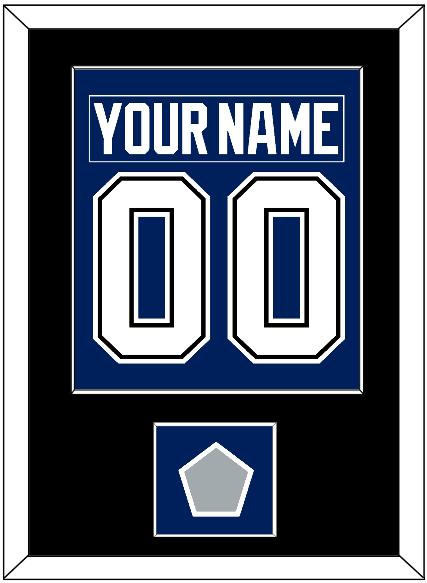 Tampa Bay Nameplate & Number (Back) Combined With 2020 Or 2021 Stanley Cup Champions Patch - Home Blue - Essential Tier 2