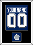 Tampa Bay Nameplate & Number (Back) Combined With 2020 Or 2021 Stanley Cup Champions Patch - Home Blue - Single Mat 2