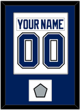 Tampa Bay Nameplate & Number (Back) Combined With 2020 Or 2021 Stanley Cup Finals Patch - Road White - Single Mat 1