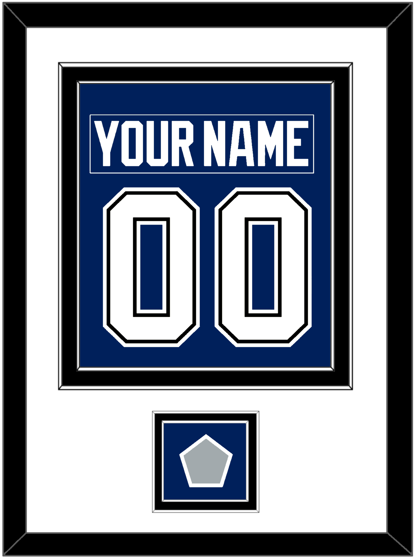 Tampa Bay Nameplate & Number (Back) Combined With 2020 Or 2021 Stanley Cup Champions Patch - Home Blue - Signature Tier 1
