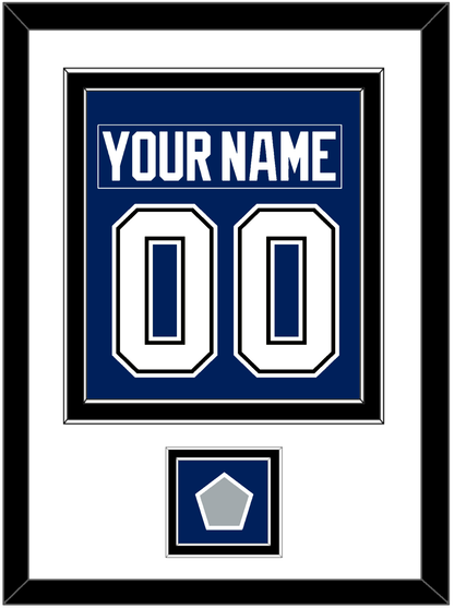 Tampa Bay Nameplate & Number (Back) Combined With 2020 Or 2021 Stanley Cup Champions Patch - Home Blue - Signature Tier 1