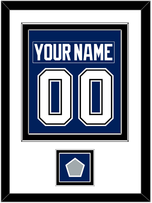 Tampa Bay Nameplate & Number (Back) Combined With 2020 Or 2021 Stanley Cup Champions Patch - Home Blue - Signature Tier 1