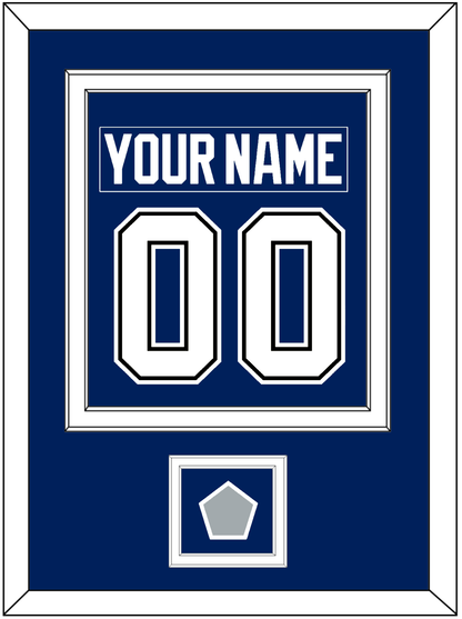 Tampa Bay Nameplate & Number (Back) Combined With 2020 Or 2021 Stanley Cup Champions Patch - Home Blue - Signature Tier 2
