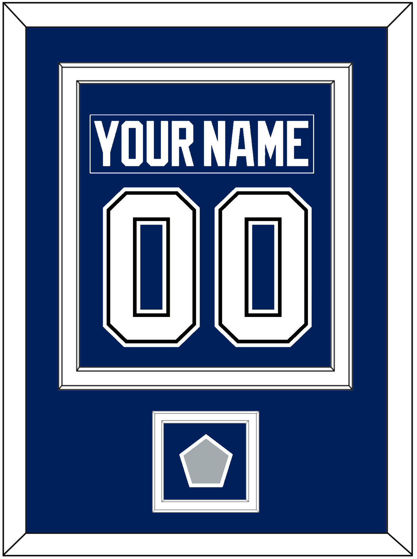 Tampa Bay Nameplate & Number (Back) Combined With 2020 Or 2021 Stanley Cup Finals Patch - Home Blue - Signature Tier 2