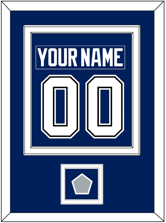Tampa Bay Nameplate & Number (Back) Combined With 2020 Or 2021 Stanley Cup Finals Patch - Home Blue - Signature Tier 2