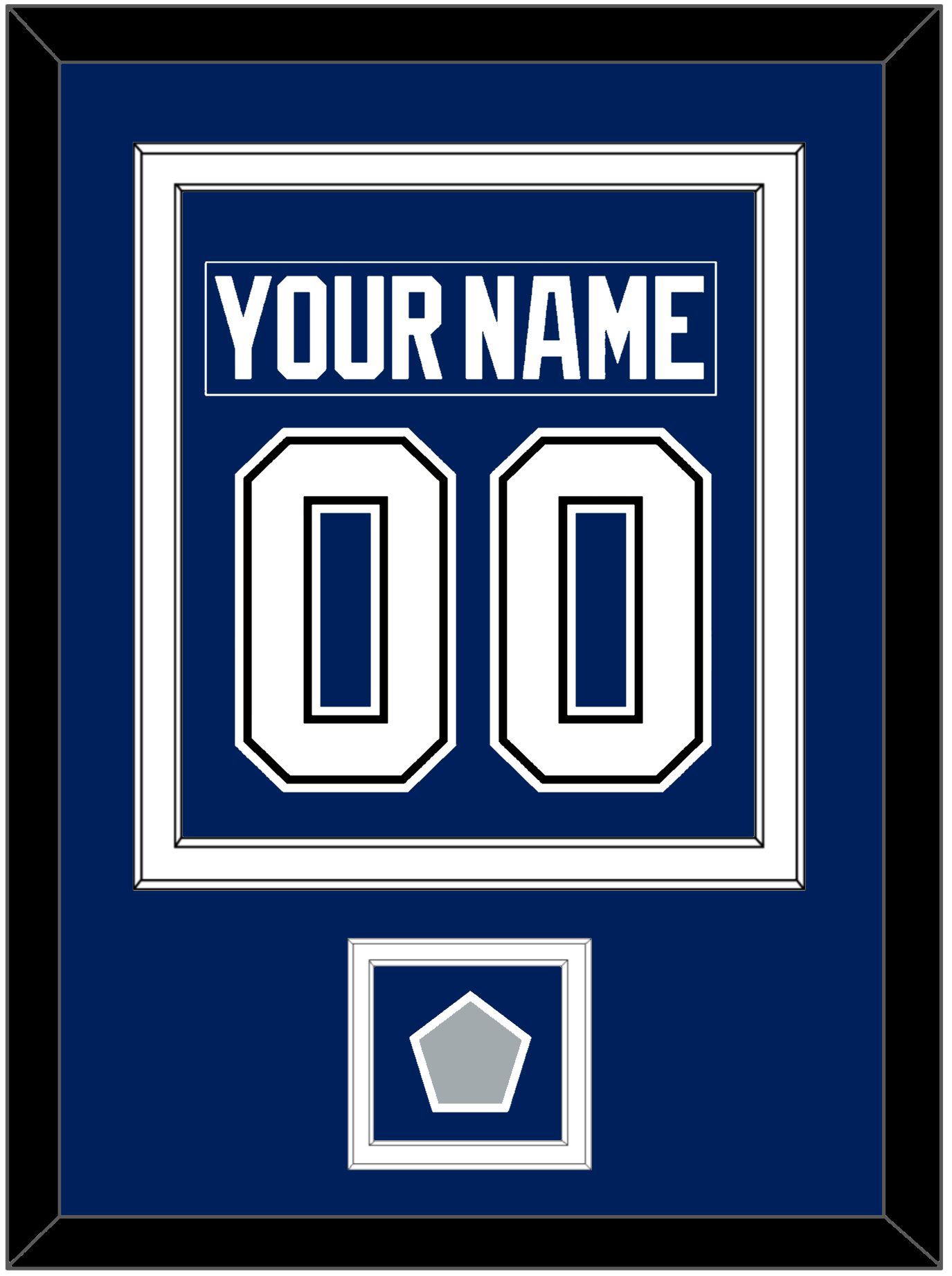 Tampa Bay Nameplate & Number (Back) Combined With 2020 Or 2021 Stanley Cup Champions Patch - Home Blue - Signature Tier 2