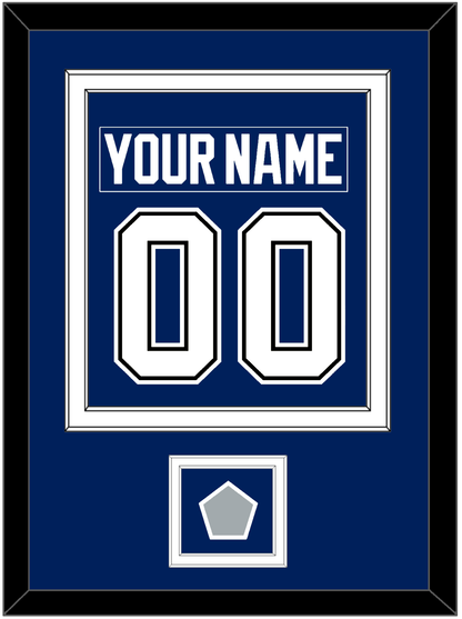 Tampa Bay Nameplate & Number (Back) Combined With 2020 Or 2021 Stanley Cup Finals Patch - Home Blue - Signature Tier 2