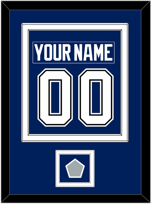 Tampa Bay Nameplate & Number (Back) Combined With 2020 Or 2021 Stanley Cup Finals Patch - Home Blue - Signature Tier 2