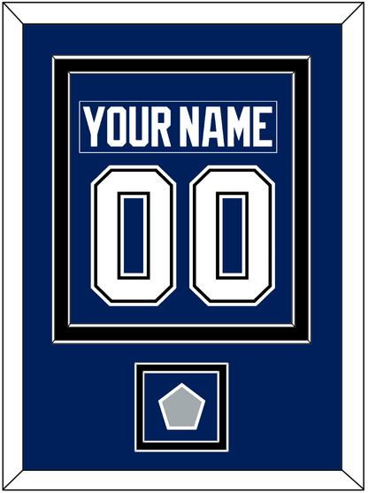 Tampa Bay Nameplate & Number (Back) Combined With 2020 Or 2021 Stanley Cup Champions Patch - Home Blue - Signature Tier 3