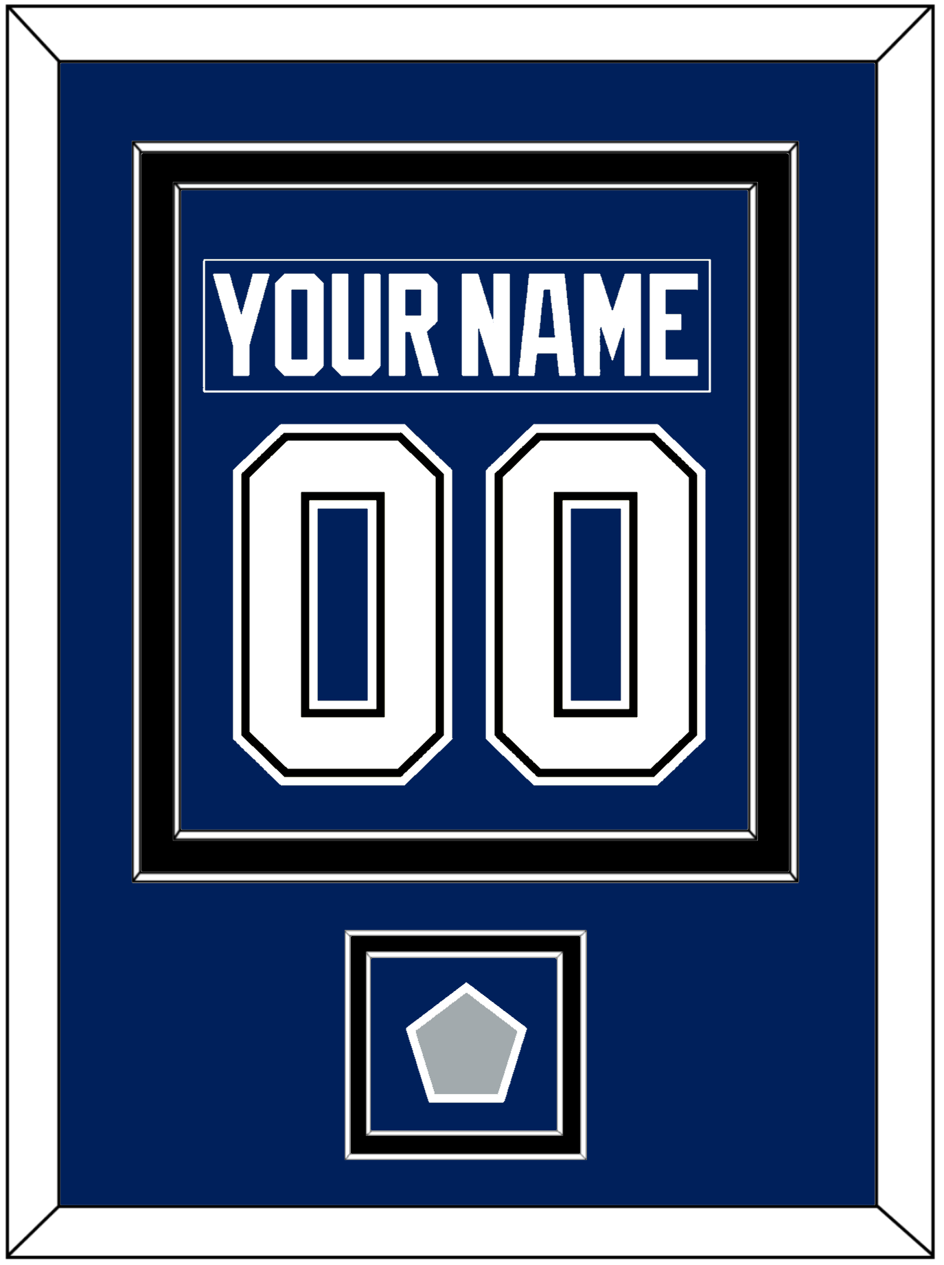 Tampa Bay Nameplate & Number (Back) Combined With 2020 Or 2021 Stanley Cup Finals Patch - Home Blue - Signature Tier 3