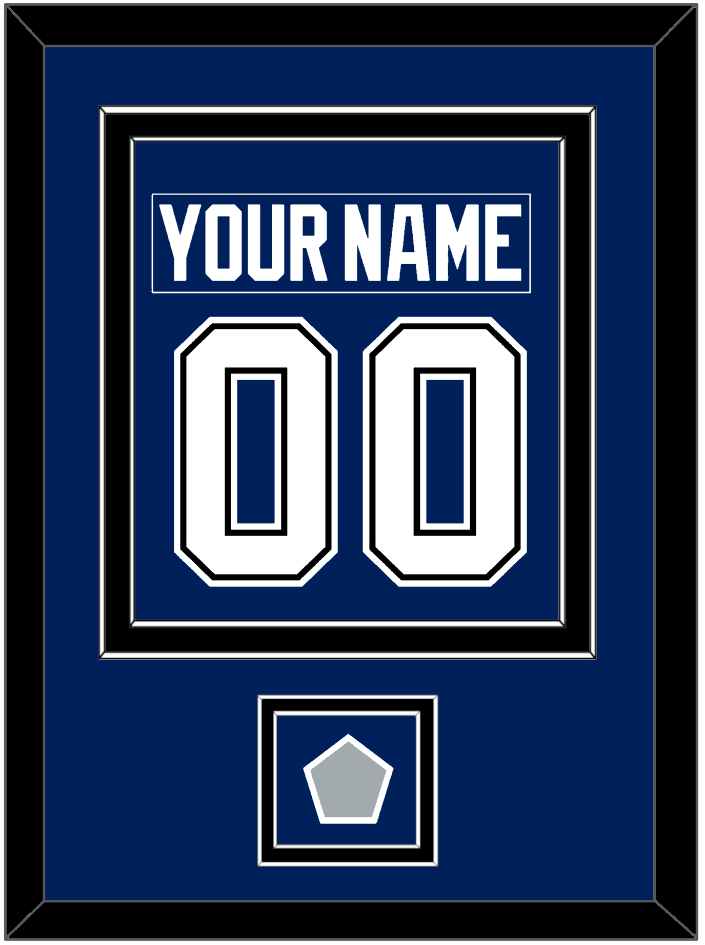 Tampa Bay Nameplate & Number (Back) Combined With 2020 Or 2021 Stanley Cup Champions Patch - Home Blue - Signature Tier 3