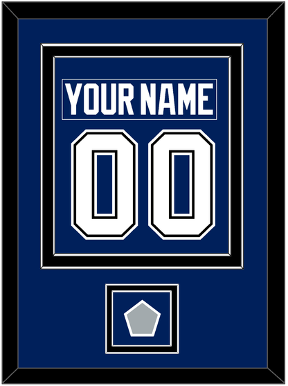 Tampa Bay Nameplate & Number (Back) Combined With 2020 Or 2021 Stanley Cup Champions Patch - Home Blue - Signature Tier 3