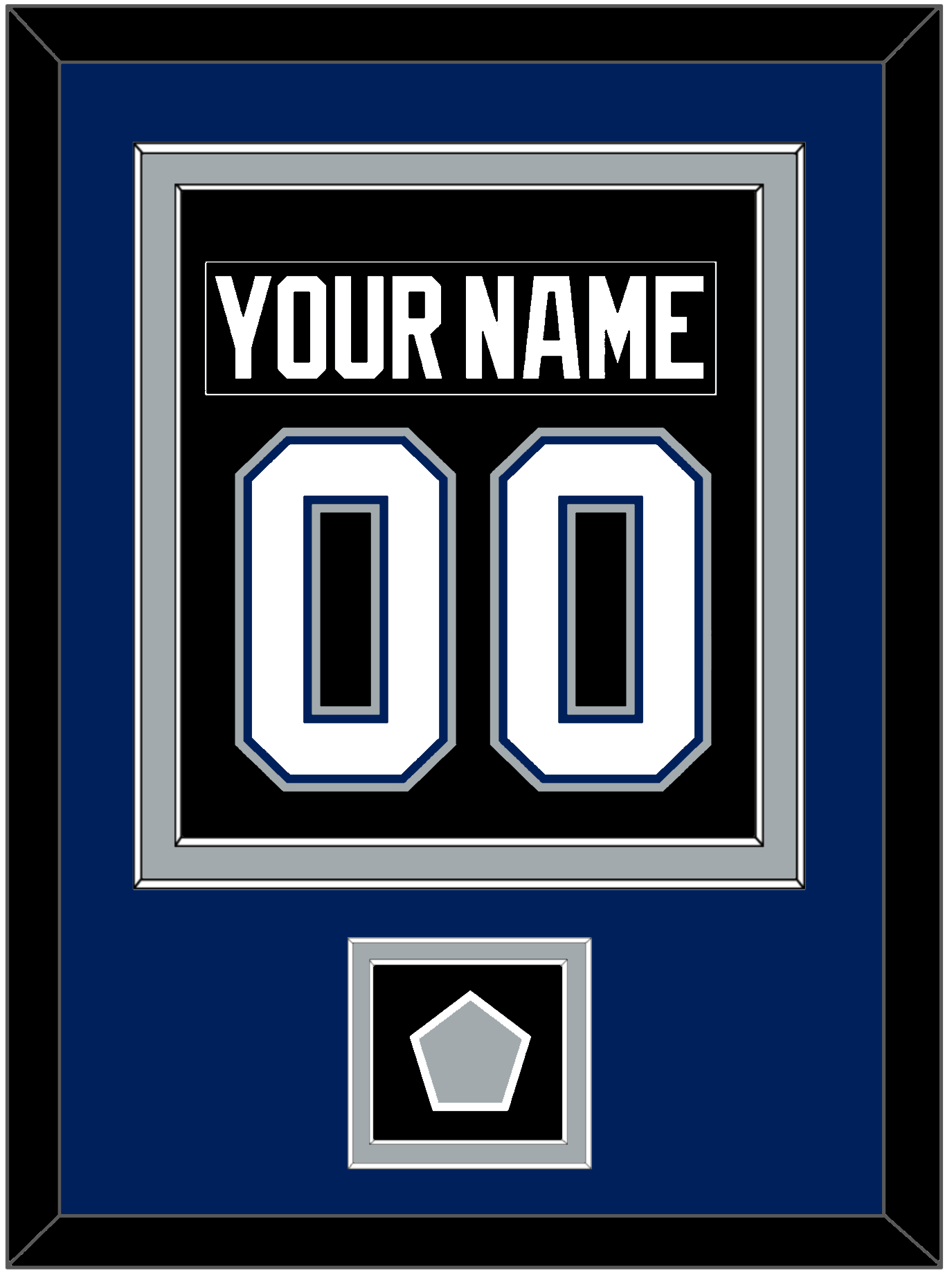 Tampa Bay Nameplate & Number (Back) Combined With 2004 Stanley Cup Finals Patch - Road Black (2001-2007) - Signature Tier 2