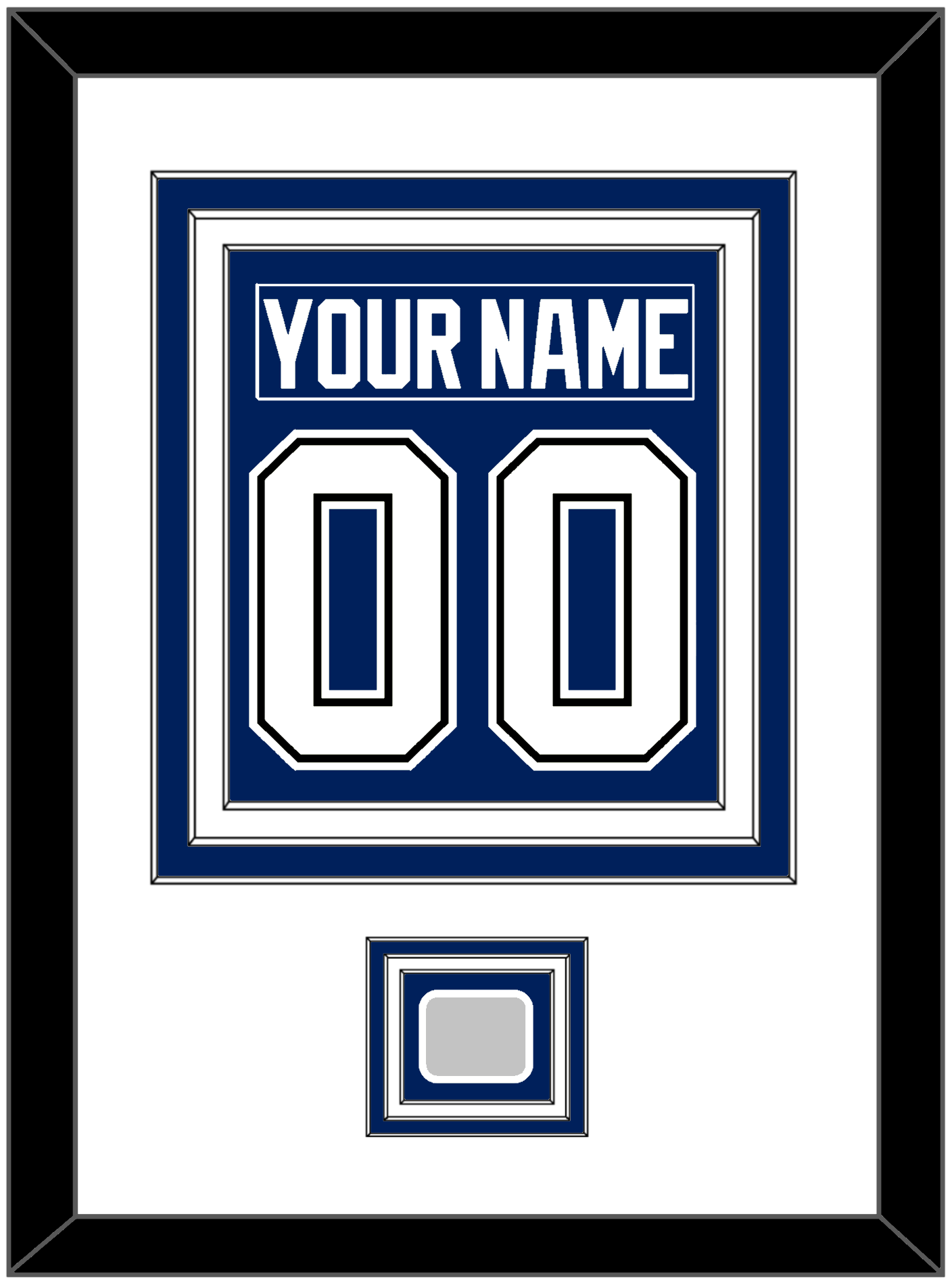 Tampa Bay Nameplate & Number (Back) Combined With 2020 Or 2021 Stanley Cup Champions Patch - Home Blue - Premier Tier 1