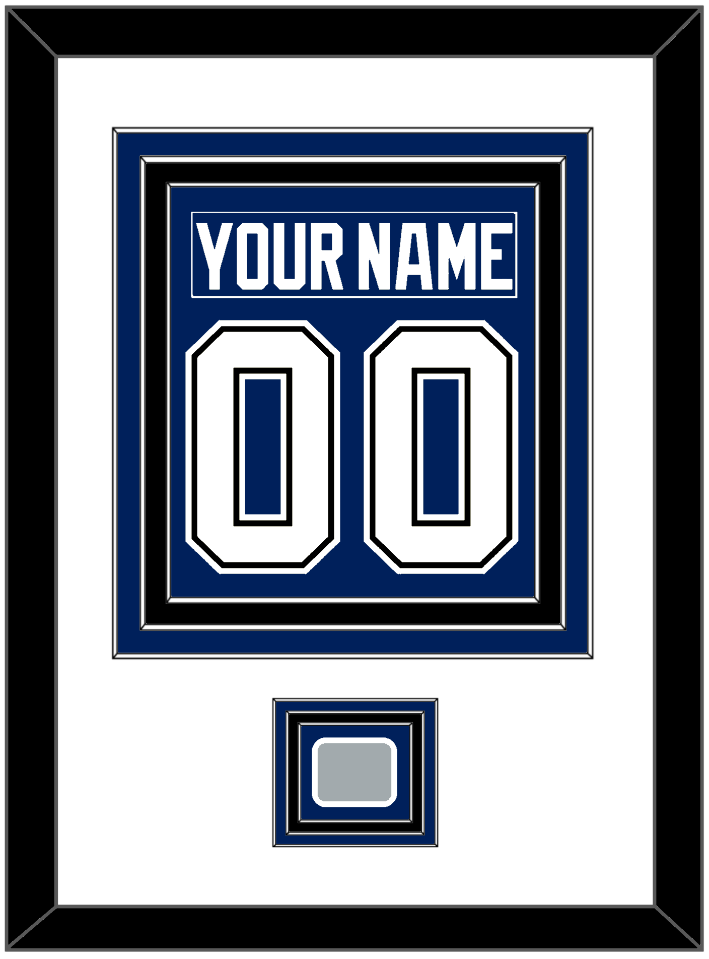 Tampa Bay Nameplate & Number (Back) Combined With 2020 Or 2021 Stanley Cup Champions Patch - Home Blue - Premier Tier 2