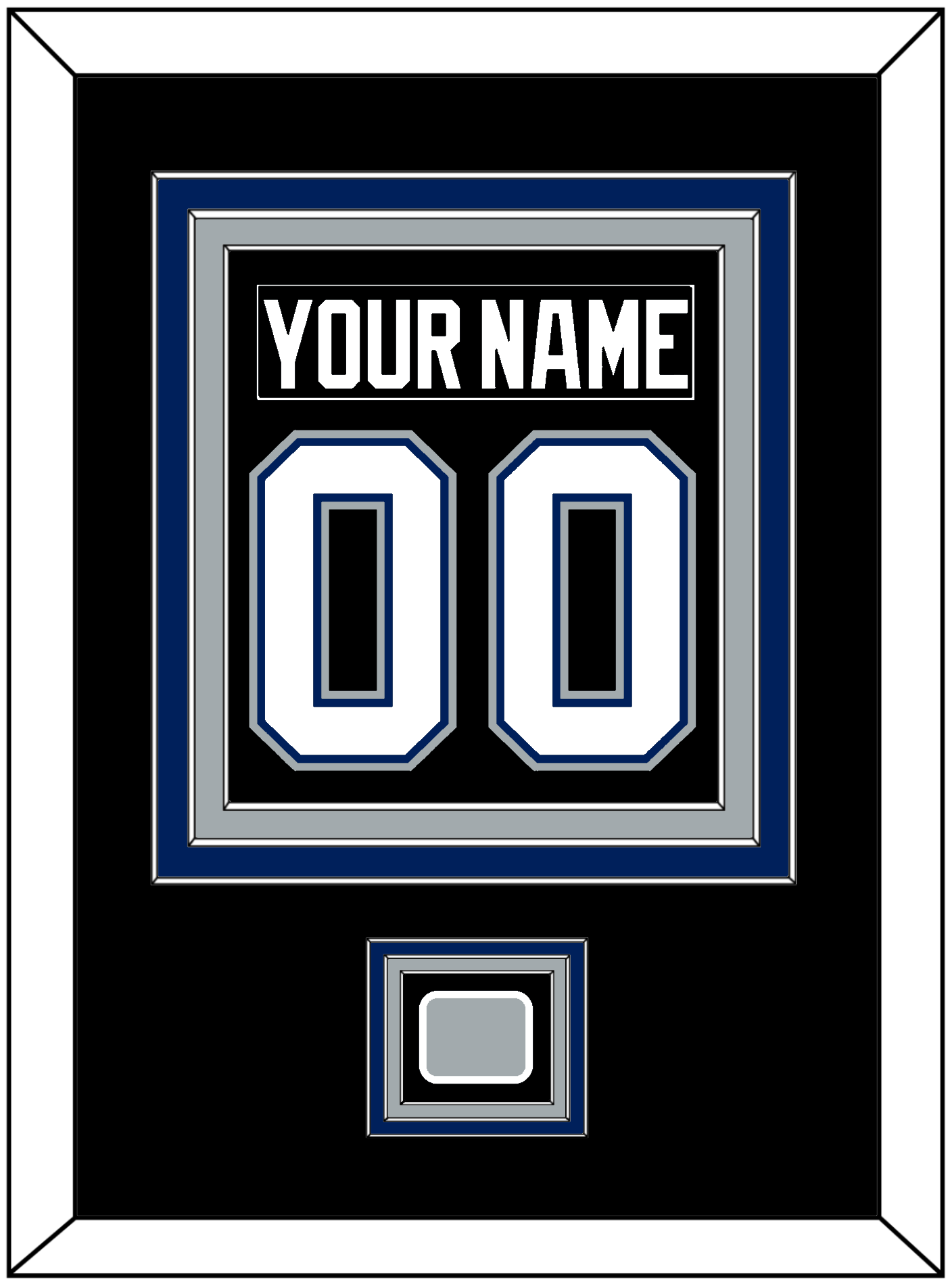 Tampa Bay Nameplate & Number (Back) Combined With 2004 Stanley Cup Finals Patch - Road Black (2001-2007) - Premier Tier 3