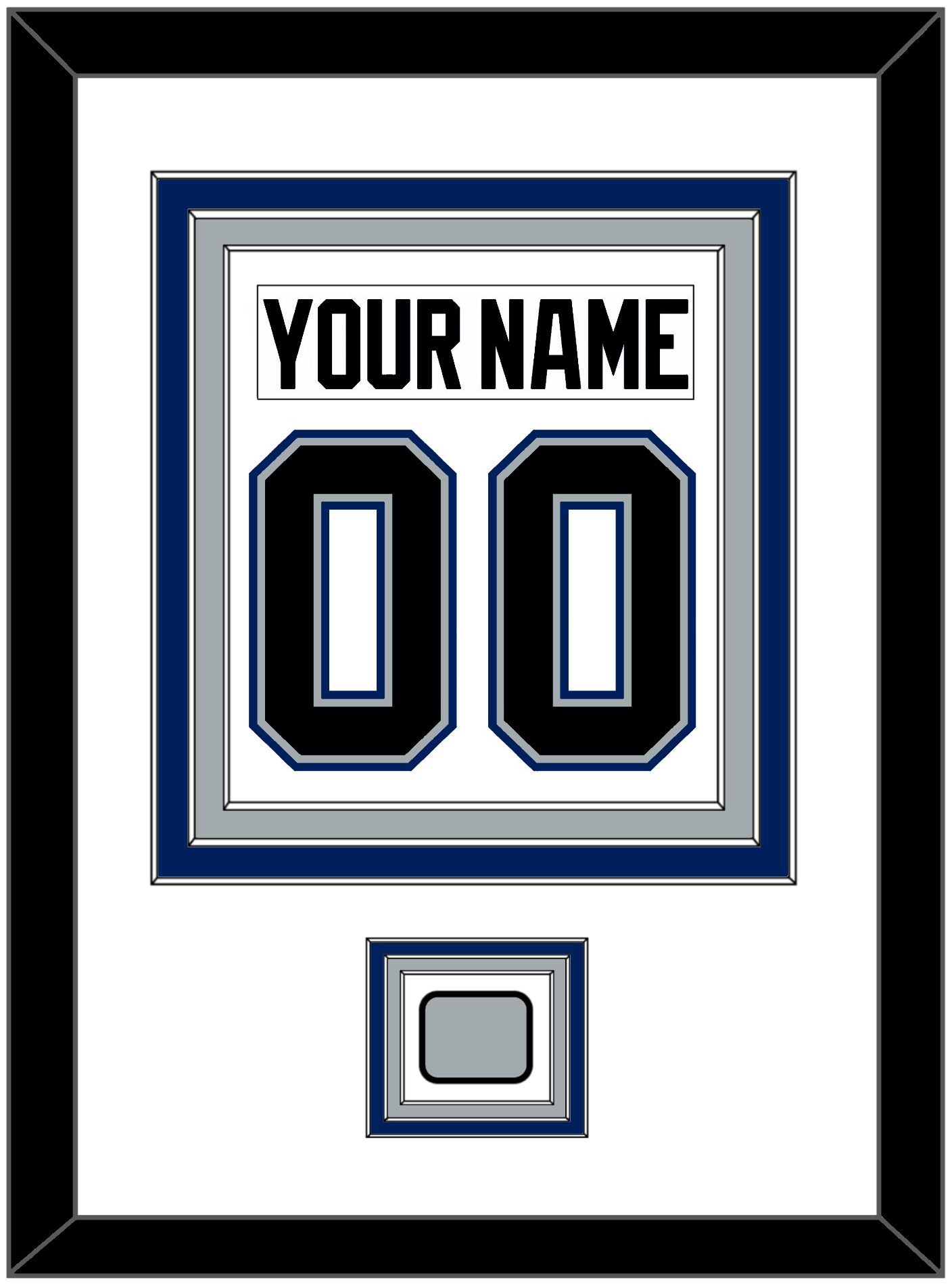 Tampa Bay Nameplate & Number (Back) Combined With 2004 Stanley Cup Finals Patch - Home White (2001-2007) - Premier Tier 1